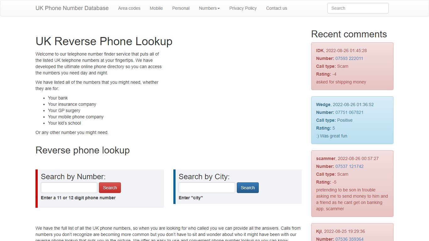 Reverse phone lookup free | Phone number lookup - UK area codes ...